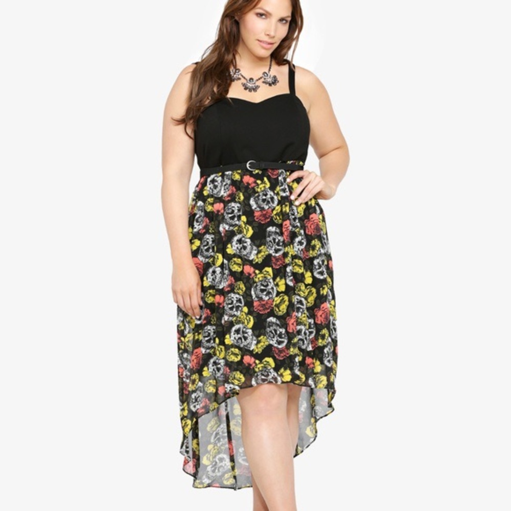 Torrid Skull Floral High-Low Dress